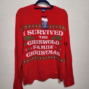 National Lampoons I Survived Griswold Family Christmas Ugly Sweater Sz L